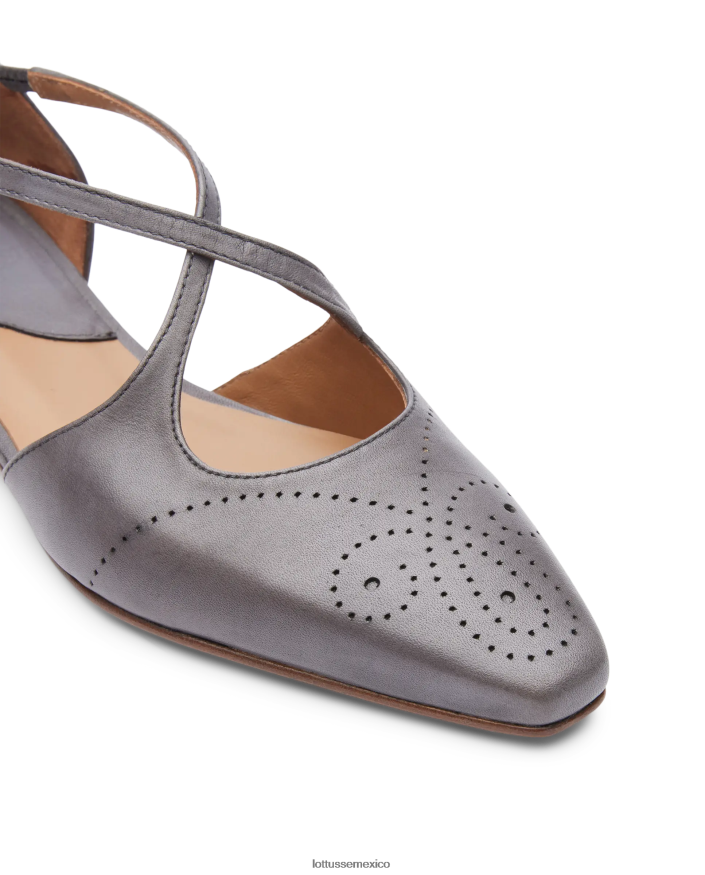 gris plomo Lottusse mujer bailarinas de becerro de anilina crust de smithson PNBVJ0215