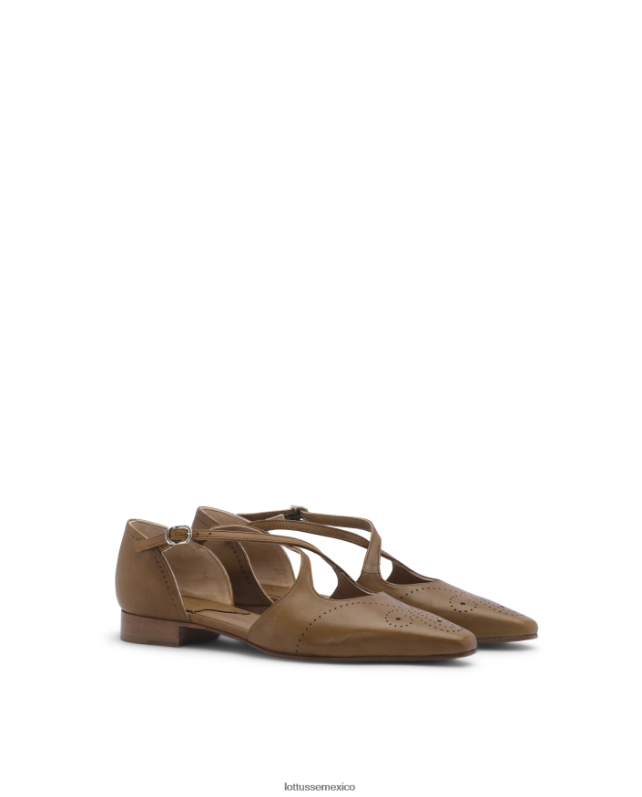 verde oliva Lottusse mujer bailarinas de becerro de anilina crust de smithson PNBVJ0216