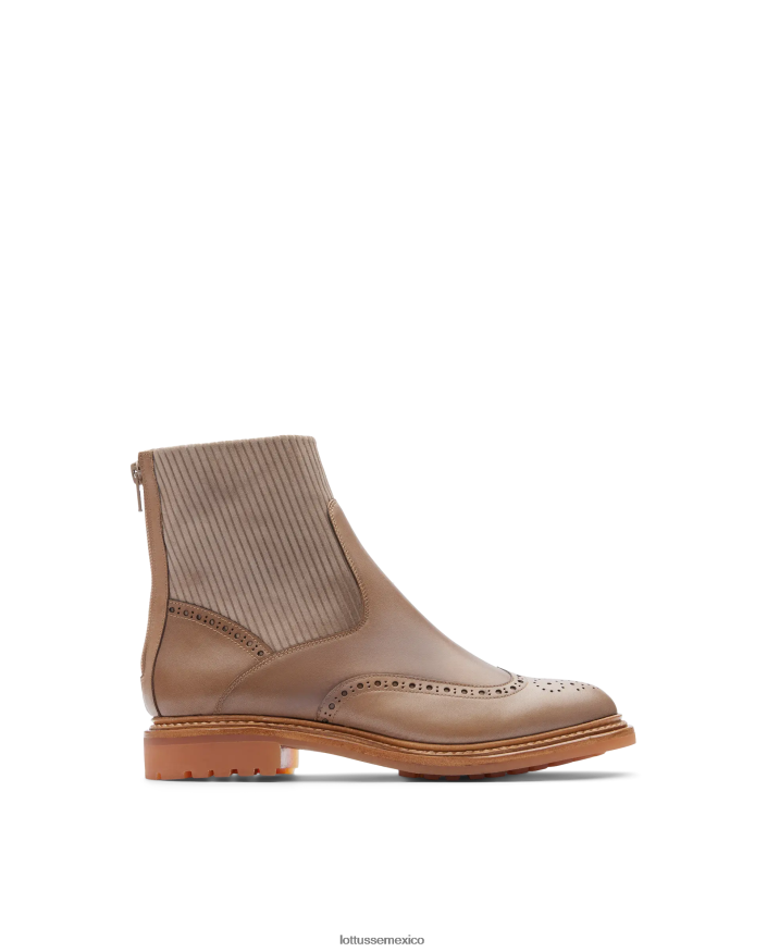 gris pardo Lottusse mujer botines walton crust con relieve de anilina PNBVJ0203