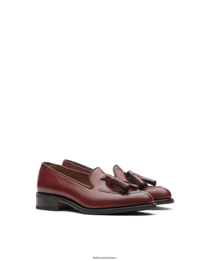 granate Lottusse mujer mocasines cambridge crust con relieve de anilina PNBVJ0205