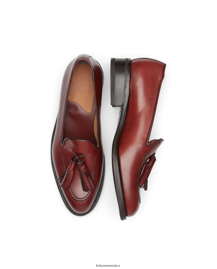 granate Lottusse mujer mocasines cambridge crust con relieve de anilina PNBVJ0205
