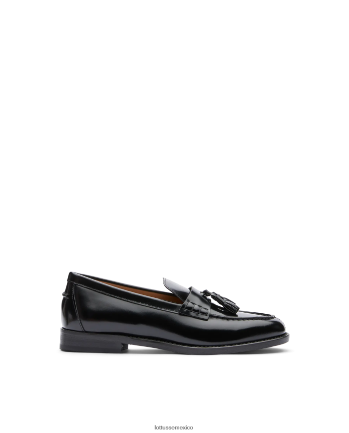 negro Lottusse mujer mocasines Chris de becerro pulido PNBVJ0393