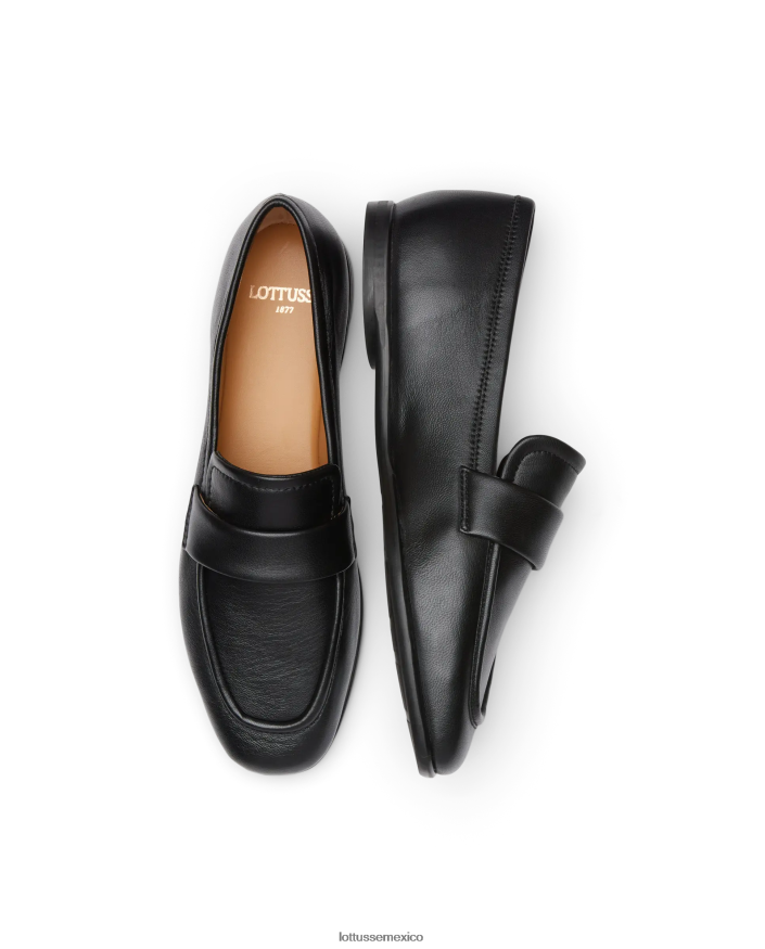 negro Lottusse mujer mocasines goya suaves de cordero PNBVJ0409