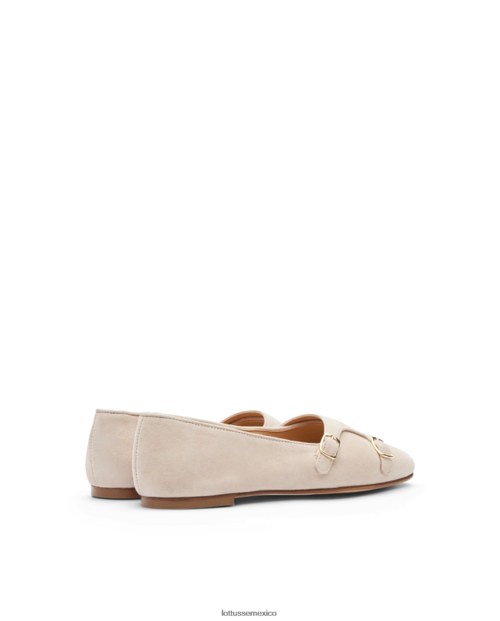 beige Lottusse mujer mocasines goya de ante de cabra PNBVJ0278