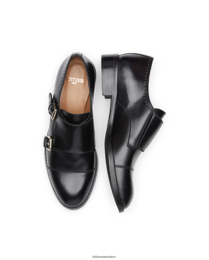 negro Lottusse mujer monjes claire lisos de becerro PNBVJ0398