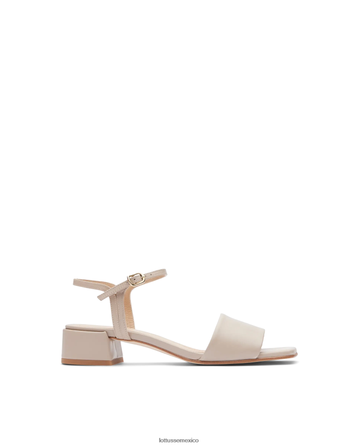 beige Lottusse mujer sandalias carla lisas de becerro PNBVJ0226