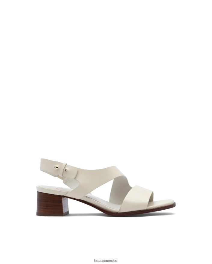 blanquecino Lottusse mujer sandalias de piel de becerro lisas nylo PNBVJ0257