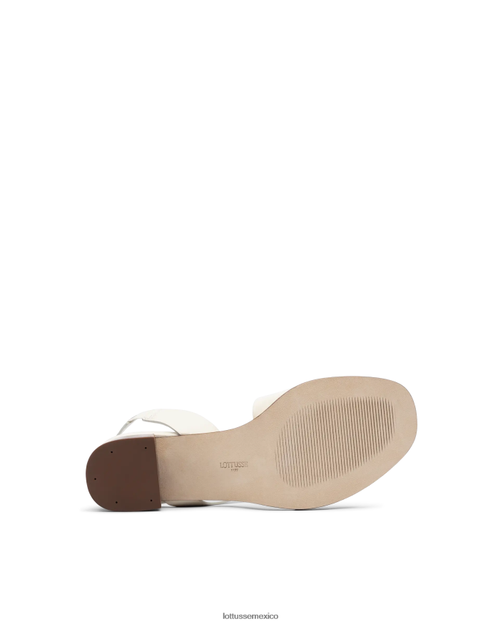 blanquecino Lottusse mujer sandalias de piel de becerro lisas nylo PNBVJ0257