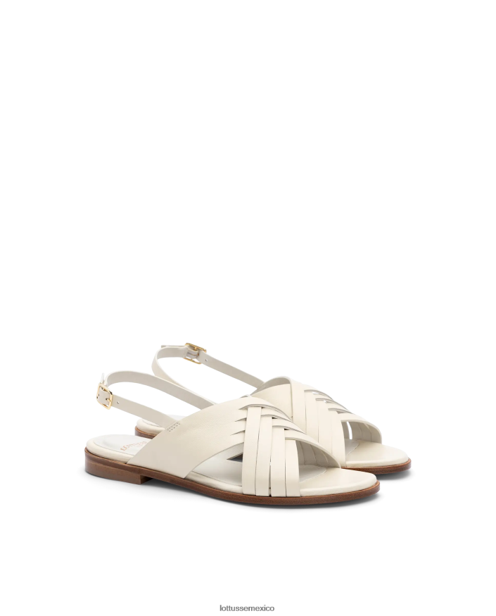 blanquecino Lottusse mujer sandalias nylo de cordero suave PNBVJ0256