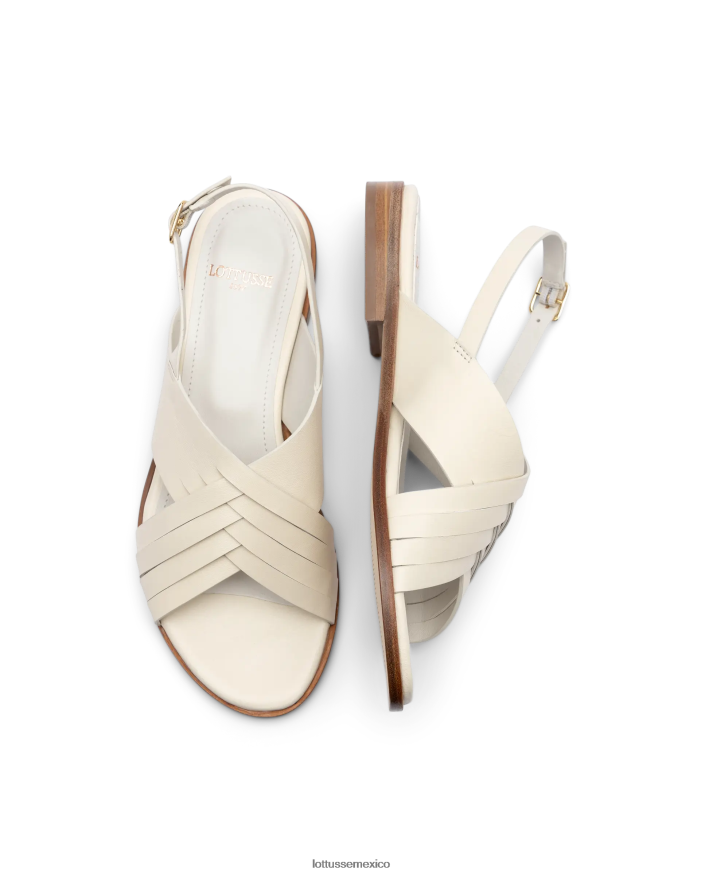blanquecino Lottusse mujer sandalias nylo de cordero suave PNBVJ0256