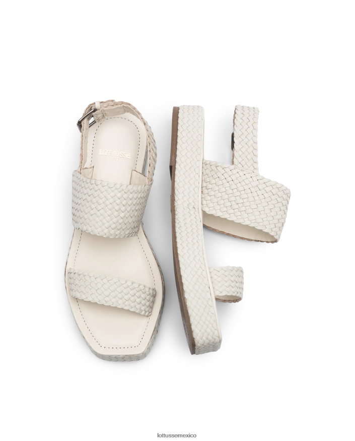 blanquecino Lottusse mujer sandalias steffy de cordero suave PNBVJ0260