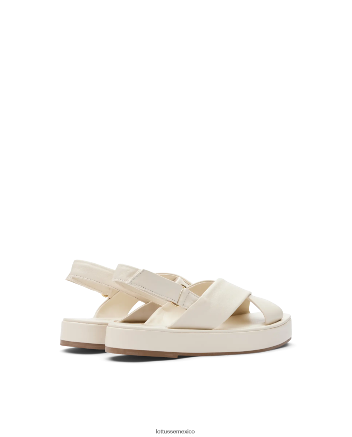 blanquecino Lottusse mujer sandalias steffy de cordero suave PNBVJ0261