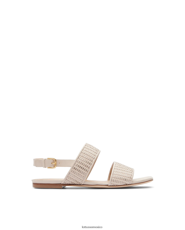 gris Lottusse mujer sandalias goya de piel con malla de becerro PNBVJ0279