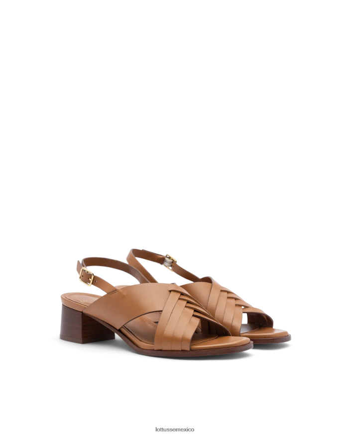 marrón Lottusse mujer sandalias nylo de cordero suave PNBVJ0252