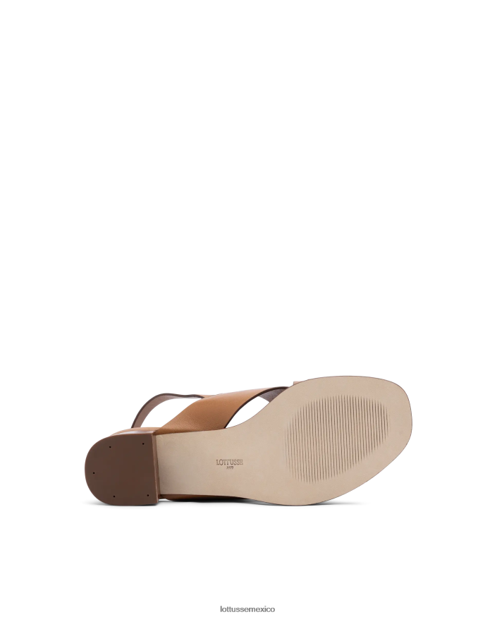 marrón Lottusse mujer sandalias nylo de cordero suave PNBVJ0252