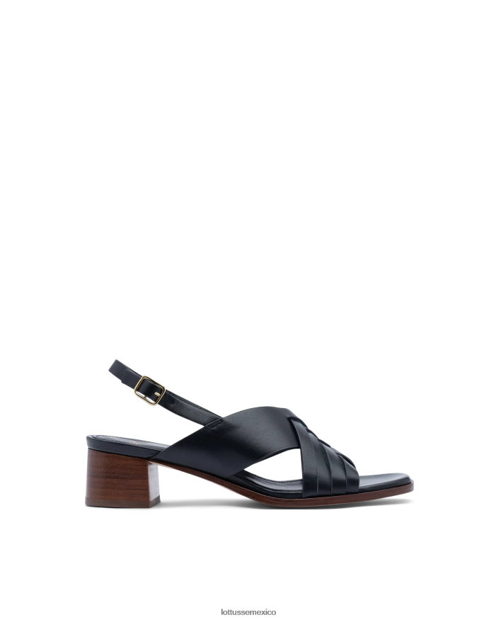 negro Lottusse mujer sandalias nylo de cordero suave PNBVJ0253