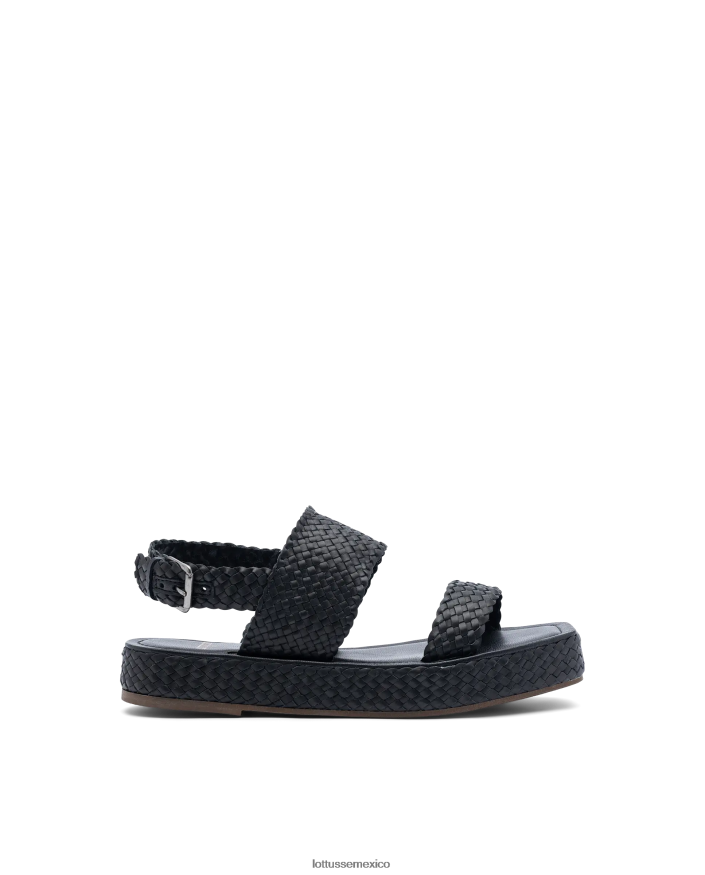 negro Lottusse mujer sandalias steffy de cordero suave PNBVJ0259