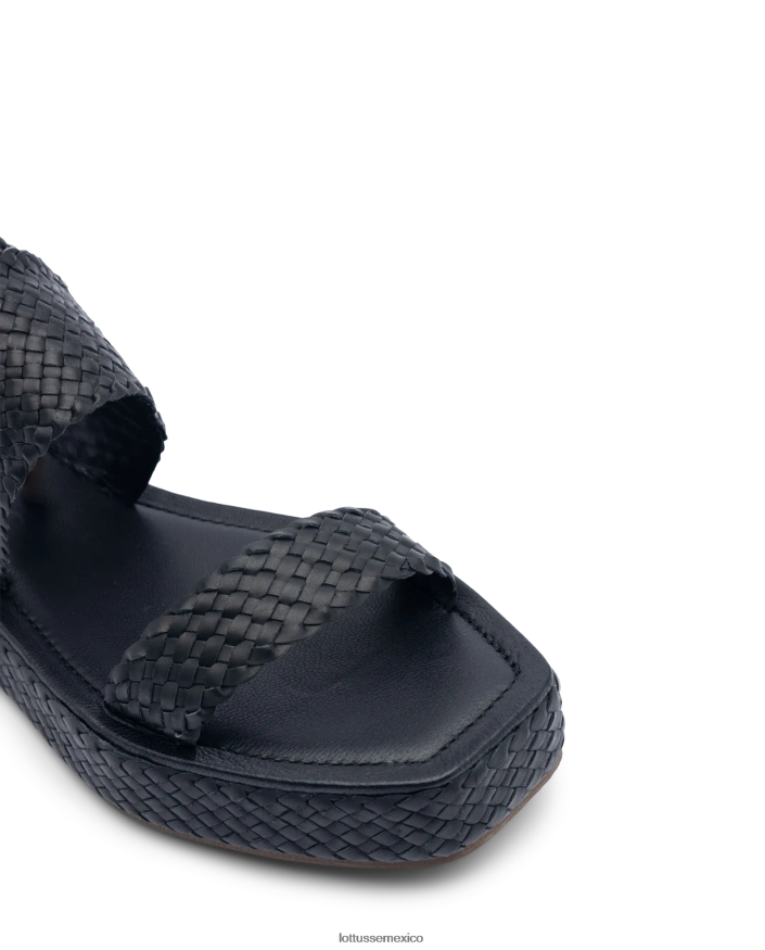 negro Lottusse mujer sandalias steffy de cordero suave PNBVJ0259