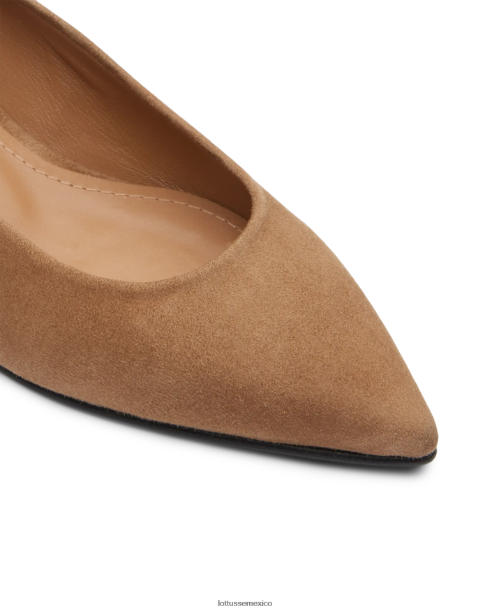 beige Lottusse mujer zapatos de tacón carla de ante con cabra PNBVJ0408