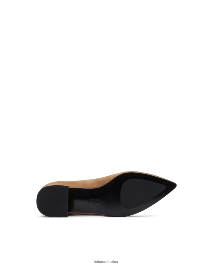 beige Lottusse mujer zapatos de tacón carla de ante con cabra PNBVJ0408