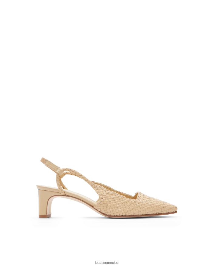 beige Lottusse mujer zapatos de tacón de piel de cordero de verano PNBVJ0311