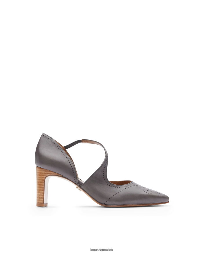 gris plomo Lottusse mujer zapatos de tacón de anilina crust smithson PNBVJ0221