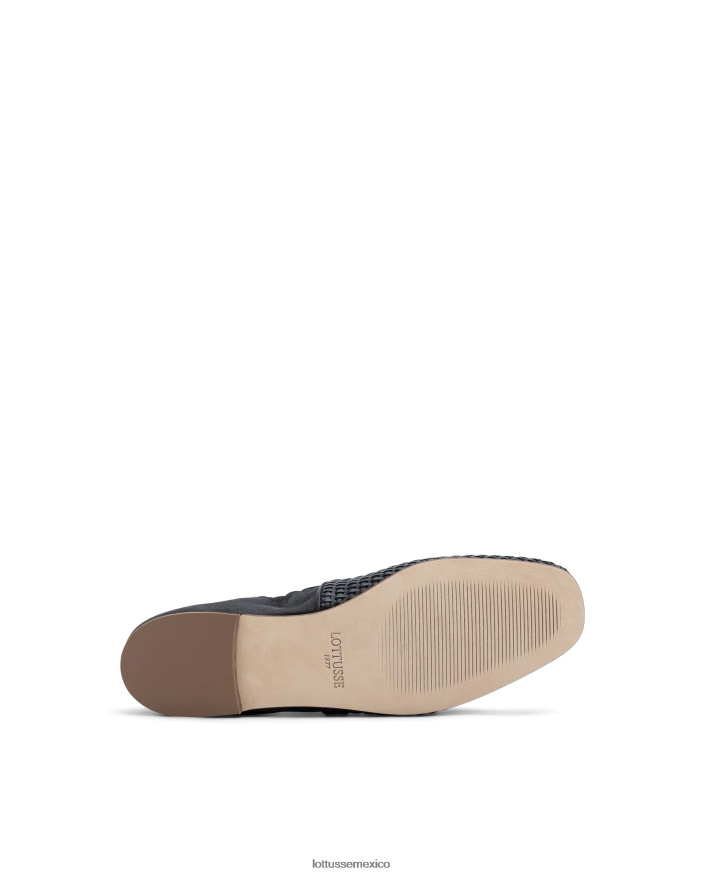 negro Lottusse mujer alpargatas goya de piel con malla de becerro PNBVJ0277