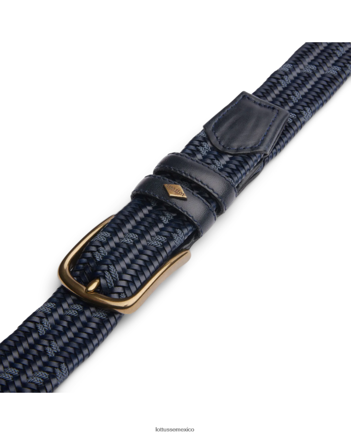 azul marino Lottusse unisexo cinturon edmund vaqueta moka elastico trenzado PNBVJ0454