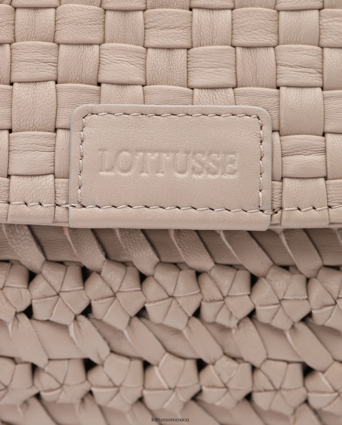 blanquecino Lottusse unisexo bolso noodbag con asa superior de cordero trenzado y lavado PNBVJ0425