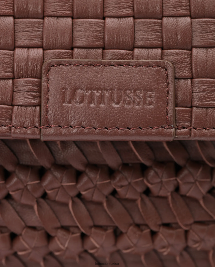 marrón Lottusse unisexo bolso noodbag con asa superior de cordero trenzado y lavado PNBVJ0423