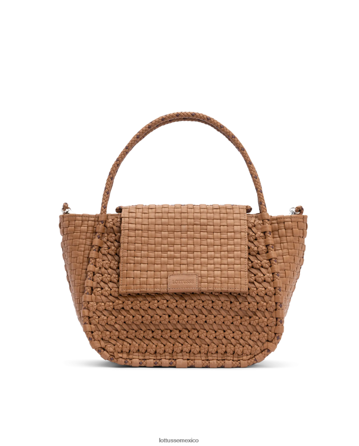 natural Lottusse unisexo bolso noodbag con asa superior de cordero trenzado y lavado PNBVJ0424